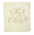 К016-15 Одеяло-плед вязаная ткань на подкладе с утеплителем "Мишки на качелях", размер 80*90см